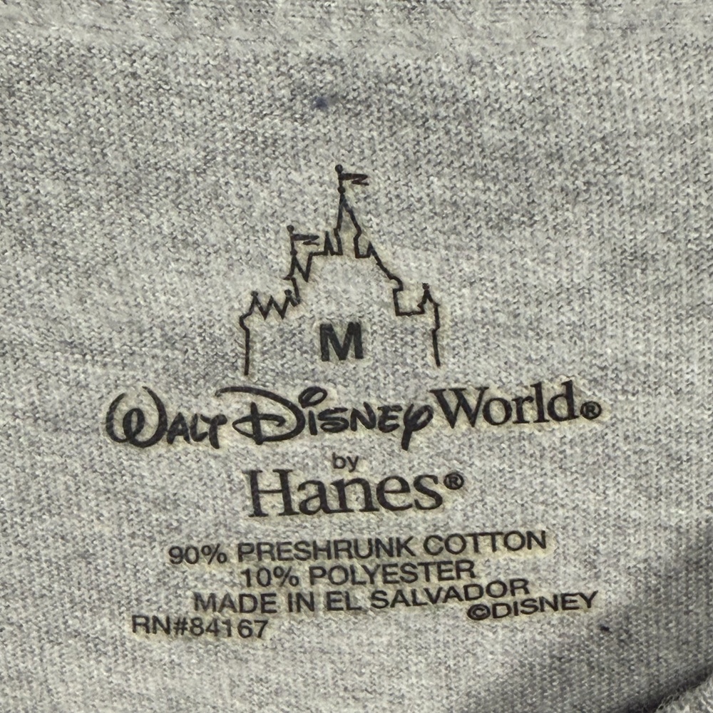 Walt Disney World Shirt Medium Gray Mickey Minnie Castle Dreams Come True Hanes - Picture 5 of 7